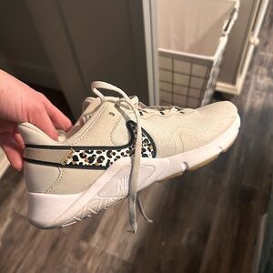 Nike Women's Cream Leopard Accent Sneakers